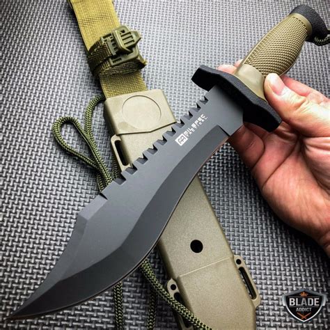 12" TACTICAL BOWIE SURVIVAL HUNTING KNIFE w/ SHEATH MILITARY Combat Fixed Blade - MEGAKNIFE