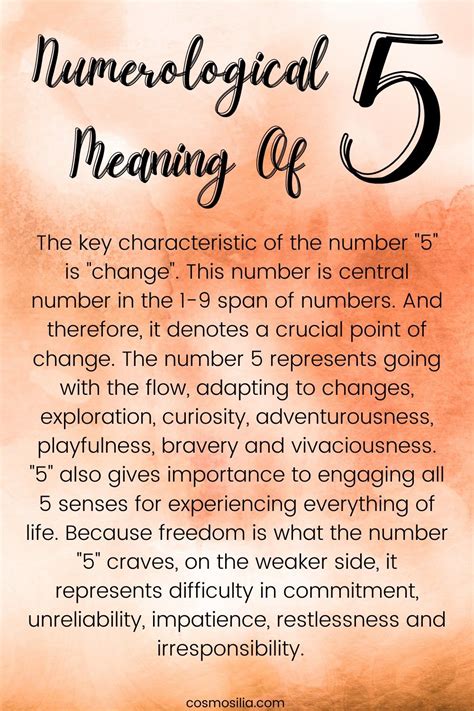 Numerological Meaning Of The Number 5 | Numerology life path ...