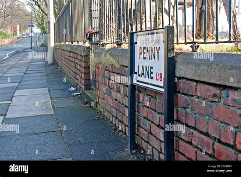 Penny Lane street sign, Liverpool, UK Stock Photo - Alamy