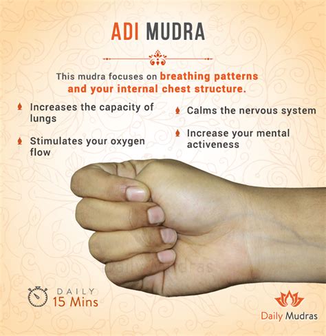 ADI MUDRA | Mudras, Yoga mantras, Yoga