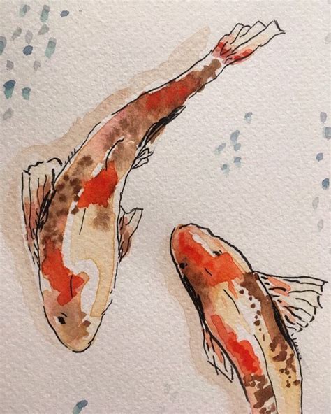 Koi fish painting watercolor koi fish not a print Japanese | Etsy | Koi art, Koi watercolor, Koi ...