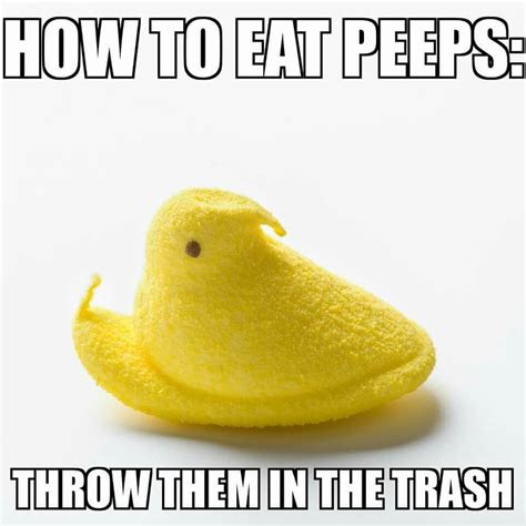 How to eat peeps: throw them in the trash | Memes of the day, Peeps, Funny memes