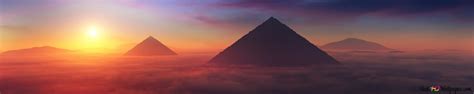 Pyramids Sunset Sky 4K wallpaper download