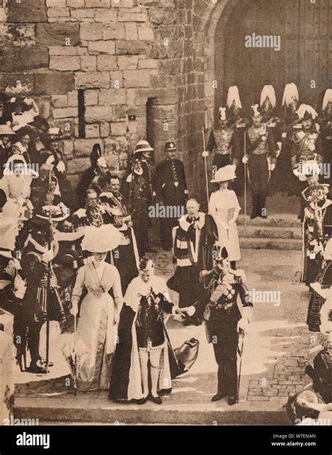 Royalty investiture prince wales caernarfon hi-res stock photography ...