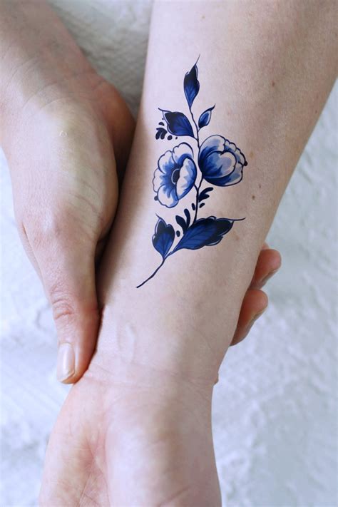 Dutch Delft Blue Temporary Tattoo / Dutch Temporary Tattoo / - Etsy Australia