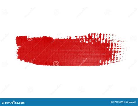 Red Painting Brush Stroke on White Stock Image - Image of horror, splatter: 37775169