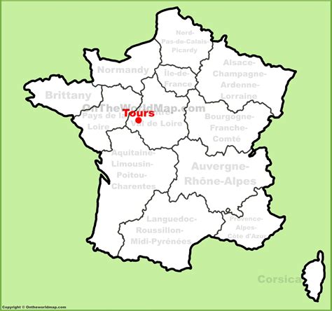 Tours location on the France map - Ontheworldmap.com