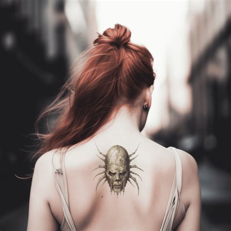 Malevolent Spider in Black and Grey Tattoo Design – Tattoos Wizard Designs