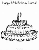 Happy 88th Birthday Nanna Coloring Page  Twisty Noodle sketch template