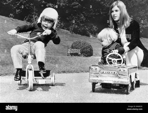 Helen Stewart wife of racing driver Jackie Stewart with sons Paul ...