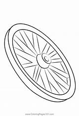 Close Up Of A Bullock Cart Wheel Coloring Page For Kids  Free Carts sketch template