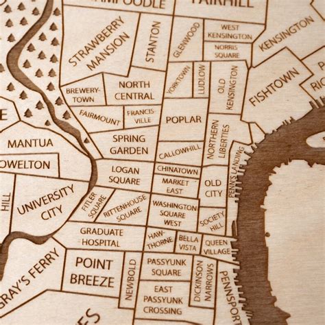 Philadelphia Map Wall Art Philadelphia Pennsylvania Engraved | Etsy