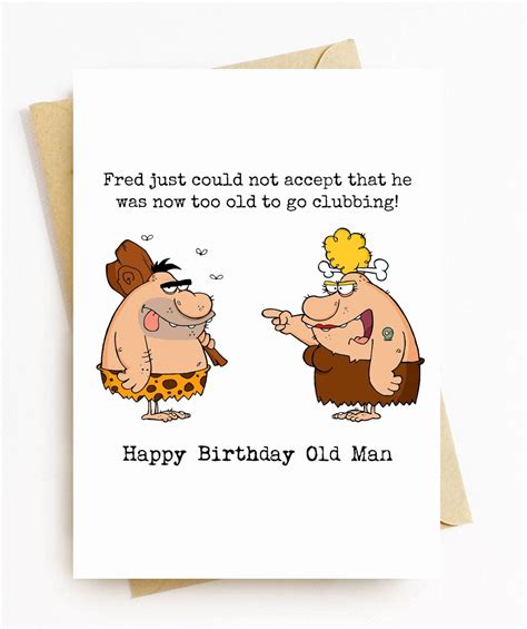 JE408 Funny Happy Birthday Card Old Man - Etsy