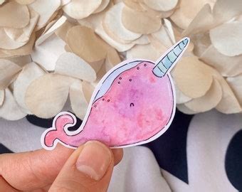 Pink Whale Sticker | Etsy