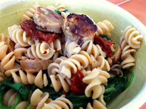 Julia's (Vegan) Kitchen: Italian-Inspired Rotelle with Sausage, Spinach ...