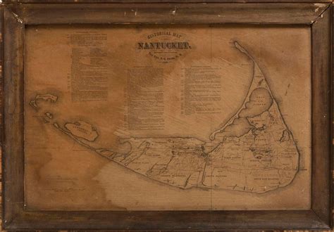 Lot - "HISTORICAL MAP OF NANTUCKET" Lithograph on paper, 12” x 18.5 ...