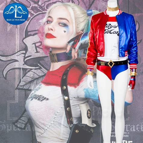 MLYX Suicide Squad Harley Quinn Costume Cosplay Full Set Fancy Outfit Halloween Cosplay Clothing ...