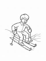 Skiing coloring Pages sketch template