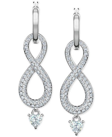 Swarovski Crystal Infinity Convertible Drop Earrings with Removable Charms & Reviews - Earrings ...