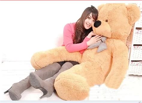 Stuffed Animal 180cm Light Brown Teddy Bear Plush Toy Soft Doll Throw Pillow Gift W2065 ...
