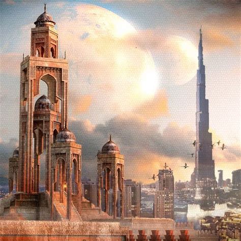 Iram: City of Pillars Iram Of The Pillars, Babylon City, Fantasy Town, Golden City, Art Story ...