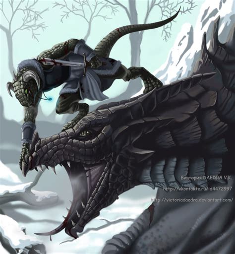 Skyrim: Dovahkiin and Dragon by VictoriaDAEDRA on DeviantArt