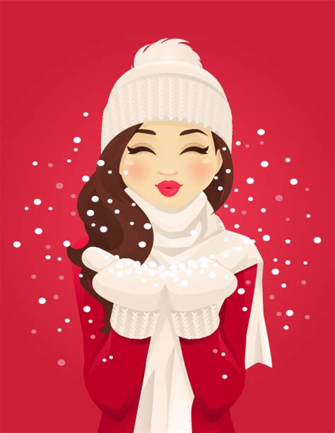 Winter characters collection on Behance | Illustration art girl, Girls ...