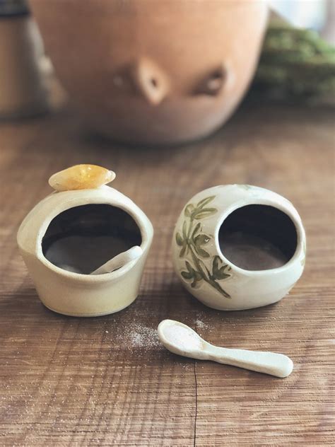 Salt Cellar with Spoon Rue | Etsy