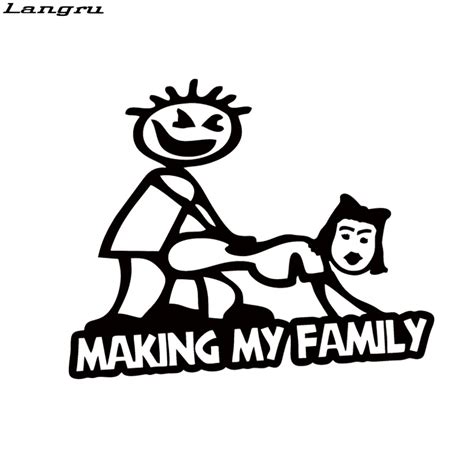 Langru Making My Stick Figure Family Funny Vinyl Decal Car Styling Banging Decal Bumper Sticker ...