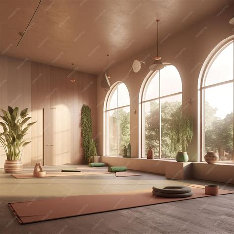 Premium AI Image | Bright yoga studio with equipment