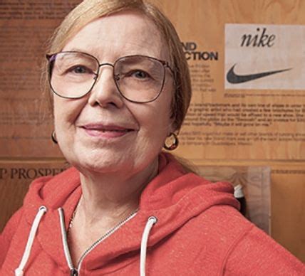 Carolyn Davidson, the graphic designer that created the original ‘Nike’ logo in 1971, as a ...