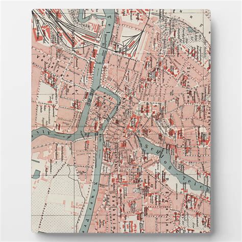 Vintage Map of Königsberg Germany (1905) Plaque | Zazzle