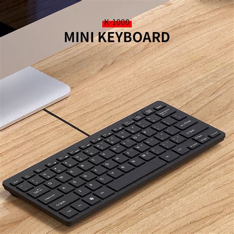 K-1000 Mini Keyboard 78-key Mini Keyboard USB Powered Wired Keyboard ...