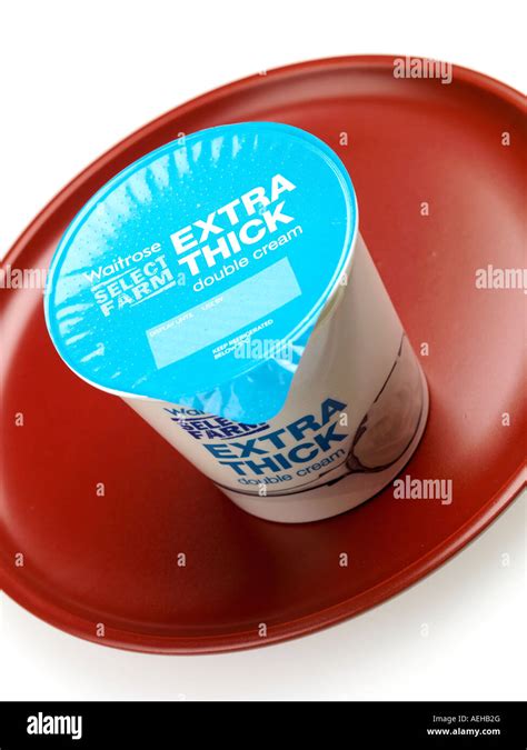 Extra Thick Double Cream Stock Photo - Alamy