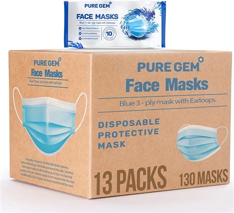 Amazon.com: Premium Pack of 130 (13 x 10 Masks) Single Use Disposable ...