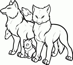 How to Draw a Wolf Pack, Pack of Wolves, Step by Step, forest animals, Animals, FREE Online ...