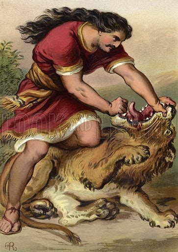 Samson slaying the lion stock image | Look and Learn