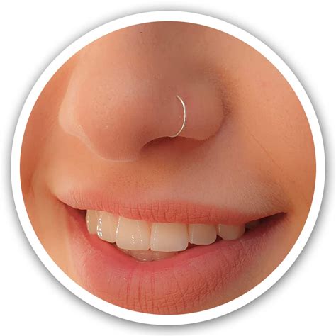 Faux Clip-On Nose Ring 24g - 925 Sterling Silver - No Piercing Needed - Fake Nose Hoop : Amazon ...