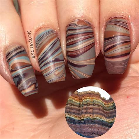 Sediment sandstone desert watermarble water marble nails nail art ...