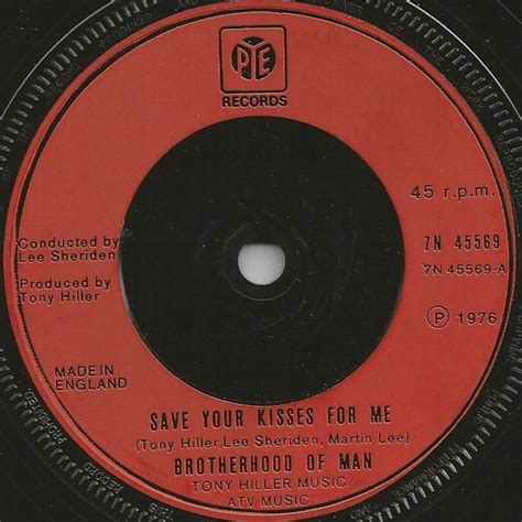 Brotherhood Of Man - Save Your Kisses For Me (1976, Solid Centre, Vinyl ...