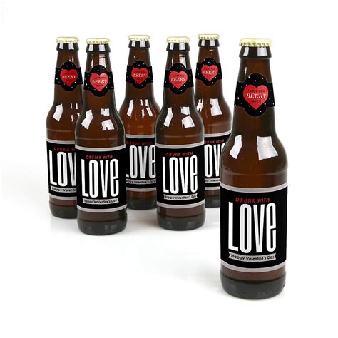 Valentine's Day - Valentine's Day Beer Bottle Labels | BigDotOfHappiness.com Valentines Day ...