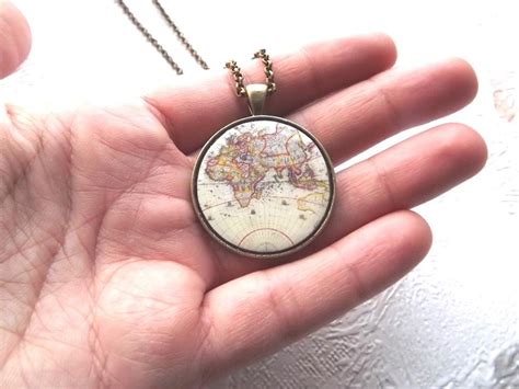 World Necklace World map necklace Map necklace Travel the | Etsy