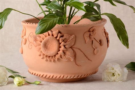 BUY Handmade plant pot ceramic planter 2.5 l clay flower pots ...