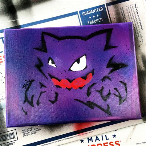 Haunter Pokemon Glow in the Dark Canvas Art Painting Purple | Etsy