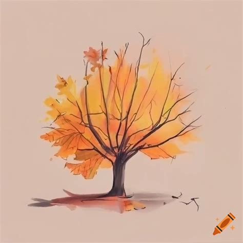 Minimalist autumn drawing on Craiyon