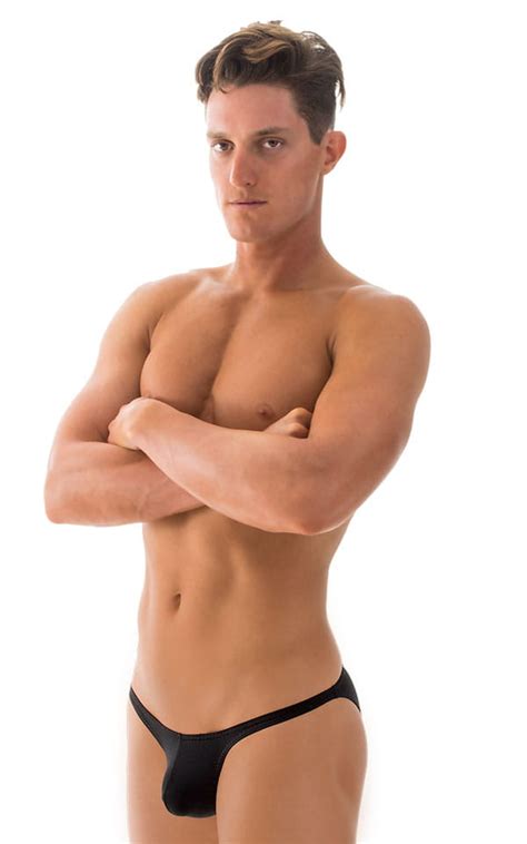 Mens Micro Pouch Bikini Swimsuit in ThinSkinz Black | Skinzwear.com