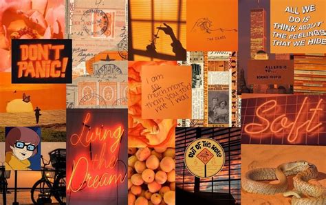 +39 Orange Aesthetic Collage Wallpaper Laptop - Caca Doresde