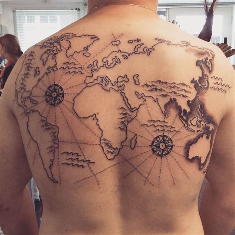 World Map Tattoo Back