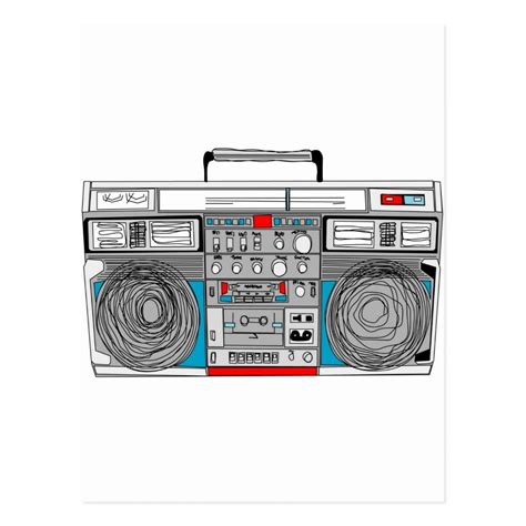 80s boombox illustration postcard | Zazzle | Retro music, Illustration, Cartoon styles