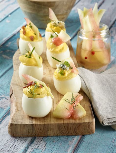 Deviled Eggs with Watermelon Dill Pickles - Watermelon Board